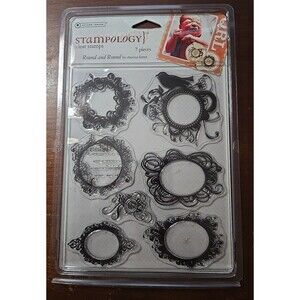 Autumn Leaves Stampology 7clear stamps  'Round and Round' by Rhonna Farrer NEW